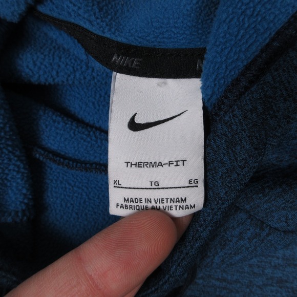Nike Sweater Mens XL Blue Thermafit Fleece Activewear Pullover Hoodie Sweatshirt - Picture 4 of 9